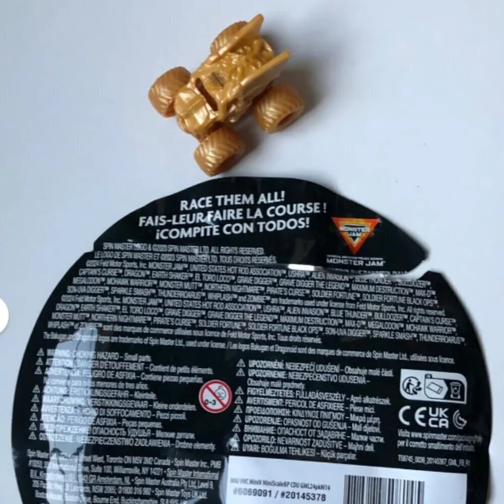 Monster Jam Mini Monster Trucks: RARE Surprise Gold Bakugan Dragonoid - NEW!